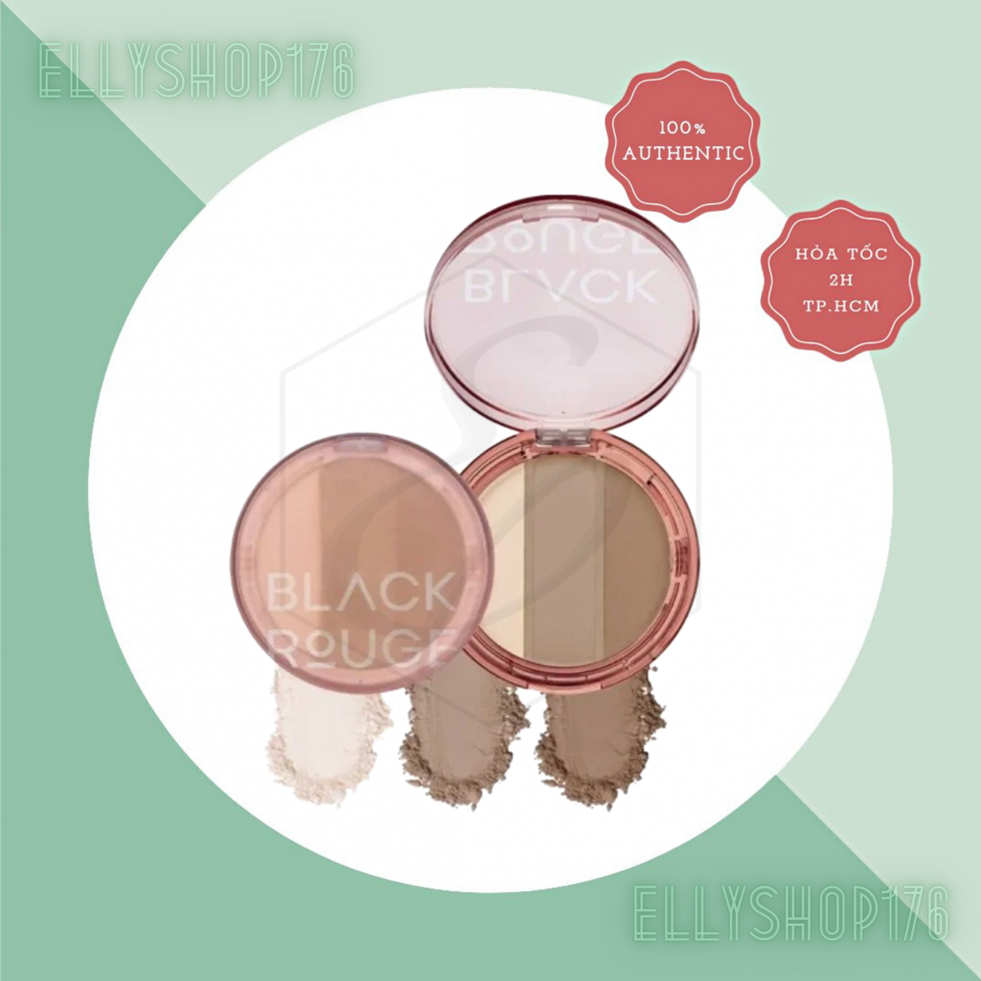 Phấn Highlight Và Tạo Khối Black Rouge Up And Down Triple Contouring